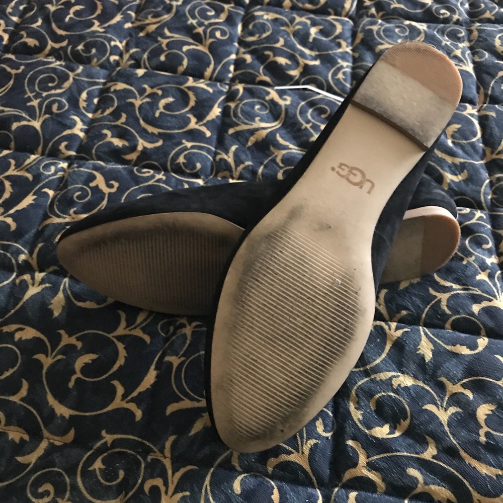UGG Black Suede Leather Ballet Flats Size 7.5 | Gently Used | Cozy & Chic - Picture 3 of 5